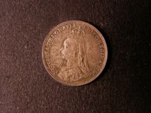 London Coins : A124 : Lot 1019 : Threepence 1893 Jubilee Head ESC 2103 UNC and nicely toned with some light cabinet friction on the r...