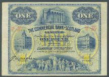 London Coins : A124 : Lot 1623 : Scotland Commercial Bank one pound square dated 2nd Jan.1912, 1st date type, prefix 19/C,...
