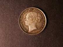 London Coins : A124 : Lot 876 : Shilling 1866 BBITANNIAR error ESC 1314A Die Number 63 AU/GEF and beautifully toned, very rare