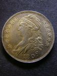 London Coins : A125 : Lot 853 : USA Half Dollar 1807 Small Stars type the rare variety approaching EF by English standards with a go...