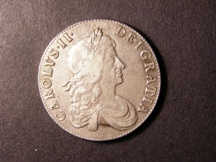 London Coins : A126 : Lot 877 : Crown 1666 XVIII edge ESC 32 VF/NVF