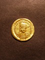 London Coins : A129 : Lot 1024 : Roman Gold Solidus Theodosius II (AD 402-450) DN THEODOSIVS PF AVG helmeted and cuiraissed bust faci...