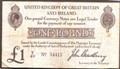 London Coins : A129 : Lot 124 : Treasury one pound Bradbury T11.1 prefix T/49 issued 1915, Fine