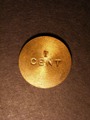 London Coins : A130 : Lot 1991 : Victoria Decimal Pattern 1 Cent Uniface trial piece 24mm in diameter undated struck in Brass 24mm un...