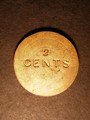 London Coins : A130 : Lot 1993 : Victoria Decimal Pattern 2 Cents Uniface trial piece 29mm diameter and undated struck in brass or br...