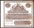 London Coins : A130 : Lot 419 : Scotland National Bank of Scotland £1 dated 11th Nov.1873, black & white proof on pape...