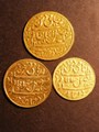 London Coins : A130 : Lot 514 : Indian Gold Mohurs Bengal Presidency jewellers copies (3) total weight 21.9 grammes gold content unk...