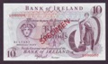 London Coins : A132 : Lot 422 : Northern Ireland Bank of Ireland £10 SPECIMEN serial number U000000 issued 1977, O'Neill s...