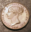 London Coins : A133 : Lot 1342 : Gibraltar 2 Quarts 1842 2 over 1 KM#3 UNC the reverse with some lustre, rare in this grade