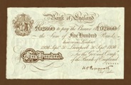 London Coins : A133 : Lot 2576 : Five Hundred Pounds Peppiatt Liverpool branch. B246. 30th September 1936. 43/Z 02860. EF or better a...