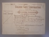 London Coins : A134 : Lot 4 : Australia, Golden Gate Corporation Ltd., share certificate, 1903, mines at Croydon&#...