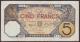London Coins : A136 : Lot 646 : French West Africa 5 francs dated 1st August 1925, Dakar issue, series H2528 941, Pick5B...