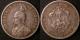 London Coins : A137 : Lot 786 : German East Africa (2) Half Rupee 1901 KM#4 Fine, Quarter Rupee 1901 KM#3 EF  