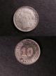 London Coins : A139 : Lot 923 : Straits Settlements (2) 10 Cents 1899 KM#11 UNC, 5 Cents 1898 KM#10 UNC lightly toning