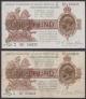 London Coins : A140 : Lot 107 : Treasury £1 Warren Fisher T34 (2) issued 1927, Northern Ireland in title, No. with dot...