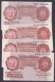 London Coins : A140 : Lot 201 : Ten shillings O'Brien B271 (4) issued 1955 series A12Z about UNC, X65Y GEF, N19Y about UNC a...