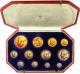 London Coins : A141 : Lot 455 : Proof Set 1911 Long Set 12 coins £5 to Maundy Penny UNC to nFDC the Gold with some minor nicks...