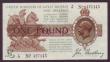 London Coins : A143 : Lot 11 : One pound Bradbury T16 issued 1917 series F/13 427145, pressed VF