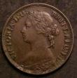 London Coins : A143 : Lot 1744 : Farthing 1874H Gs over Sideways Gs on obverse Freeman 527 dies 4+C GF/F with some dirt and light ver...