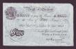 London Coins : A143 : Lot 42 : Five pounds Peppiatt white B241 dated 28th September 1943 series D/120 32777, a Lloyds Henleaze Bank...