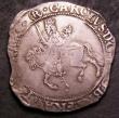 London Coins : A144 : Lot 1145 : Halfcrown Charles I under Parliament, no ground, cruder workmanship, S.2778 mintmark ( R ) Good Fine...