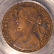London Coins : A145 : Lot 1903 : Penny 1860 Beaded Border dies 1+A Freeman 1 Fine, slabbed and graded CGS 30,  Ex-Dr.A.Findlow Hall o...