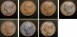 London Coins : A145 : Lot 2640 : Pennies (7) 1841 REG No Colon, 1846 DEF Close Colon, 1847 DEF Far Colon, 1855 Plain Trident, 1857 Pl...