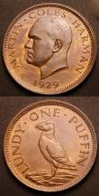 London Coins : A145 : Lot 867 : Lundy (2) Puffin 1929 S.7850 UNC or near so with traces of old lacquering on the obverse, Half Puffi...