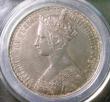 London Coins : A147 : Lot 2155 : Crown 1847 Gothic UNDECIMO ESC 288 GEF toned, slabbed and graded CGS 75
