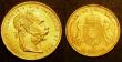 London Coins : A147 : Lot 709 : Austria 8 Florins - 20 Francs 1892 KM#2269 UNC, Hungary 10 Korona 1907KM#485 GVF