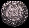 London Coins : A149 : Lot 1793 : Sixpence Elizabeth I 1590 Sixth Issue S.2578B mintmark Hand Good Fine or better with grey tone