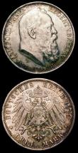 London Coins : A150 : Lot 1002 : German States (2) Prussia 2 Marks 1913 Wilhelm II 25th Year of Reign KM#533 UNC and nicely toned, Ba...