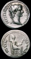 London Coins : A150 : Lot 1662 : Denarii (2) Augustus, Lugdunum 2BC-4AD, Rev Caius and Lucius Caesars, var with X below lituus (RCV 1...