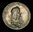 London Coins : A150 : Lot 740 : Peace with Holland 1667 56mm diameter in silver by J.Roettier. Eimer 241, Obverse: Bust right, laure...