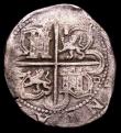 London Coins : A151 : Lot 1175 : Spain 8 Reales Cob Philip II date not visible, Ex-Shipwreck, Fine for wear with good shield detail o...