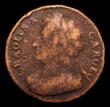 London Coins : A151 : Lot 2707 : Halfpenny 1672 CRAOLVS error Peck 507 Fair, the surfaces pitted, Very Rare, the error very clear