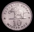 London Coins : A151 : Lot 876 : Sudan 10 Milliemes uniface trial, undated, legend REPUBLIC SUDAN 10 MILLIEMES elephant facing left a...