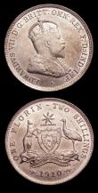 London Coins : A151 : Lot 892 : Australia Florin 1910 KM#21 VF/NEF with some contact marks and small rim nicks, Sixpence 1910 KM#19 ...