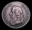 London Coins : A152 : Lot 2073 : Farthing 1676 Pattern in Silver, bust with long hair, Struck on a large 26mm diameter flan, Peck *49...