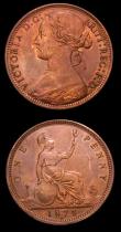 London Coins : A152 : Lot 2497 : Pennies (2) 1874H Freeman 66 dies 6+G GVF cleaned, Ex-J.Welsh 31/8/1999 £35, 1874 Freeman 67 d...