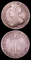 London Coins : A153 : Lot 2254 : Maundy Fourpence 1713 ESC 1893 Fine, Maundy Threepence 1713 with Fourpence obverse die ESC 2014A Goo...
