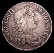 London Coins : A153 : Lot 2467 : Crown 1672 Third Bust VICESIMO QVARTO ESC 45 Fine the reverse slightly better
