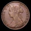 London Coins : A153 : Lot 745 : Mint Error - Mis-strike Halfpenny Victoria Bun head Obverse 7 Brockage Fine or slightly better with ...