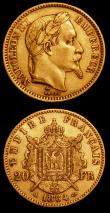 London Coins : A153 : Lot 960 : France 20 Francs (2) 1864 A and 1865 BB VF