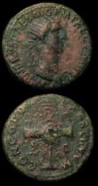 London Coins : A154 : Lot 1547 : Roman bronzes x 2.  Copper As of Vespasian/Titus ?.  Rev, Judaea std.  Poor but rare.  Ae Dupodius o...