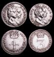 London Coins : A154 : Lot 2313 : Maundy a mixed date set William and Mary comprising Fourpence 1691 ESC 1870 GF with some haymarking,...