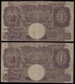 London Coins : A154 : Lot 289 : Propaganda airdrop notes issued by Germany WW2 over North Africa, £1 Peppiatt series H86D 7296...