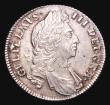 London Coins : A155 : Lot 637 : Shilling 1696 First Bust ESC 1078 EF the reverse with some light haymarking