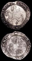 London Coins : A156 : Lot 1729 : Halfcrown Charles I S.2775 mintmark Tun Bright Good Fine with a scratch in the obverse field, Shilli...