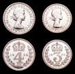 London Coins : A156 : Lot 2393 : Maundy Set 1955 ESC 2572 Lustrous UNC, the Twopence and Penny with minor contact marks